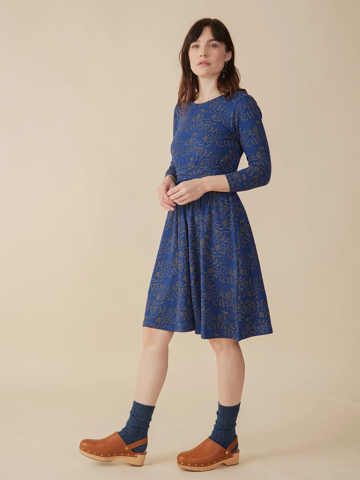 Novela Dress - Cobalt Foxes Bonded Seam Technique Cold Weather