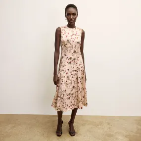 Lightweight pullover Nyla Dress - Washable Silk Charmeuse :: Botanical Print AntiPillingFinish