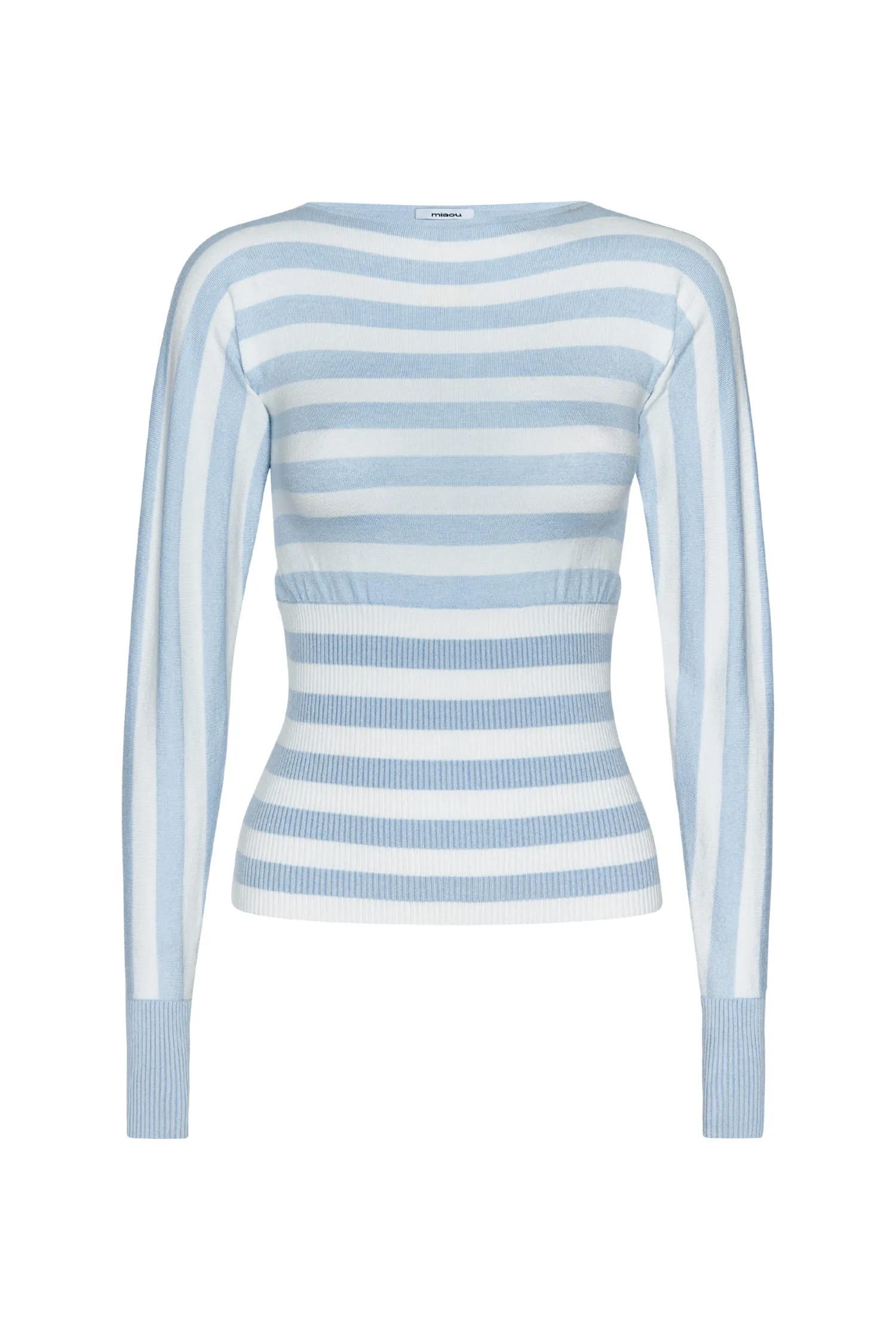 Street Style Thermal Regulating Fabric ODESSA TOP - PERIWINKLE STRIPE