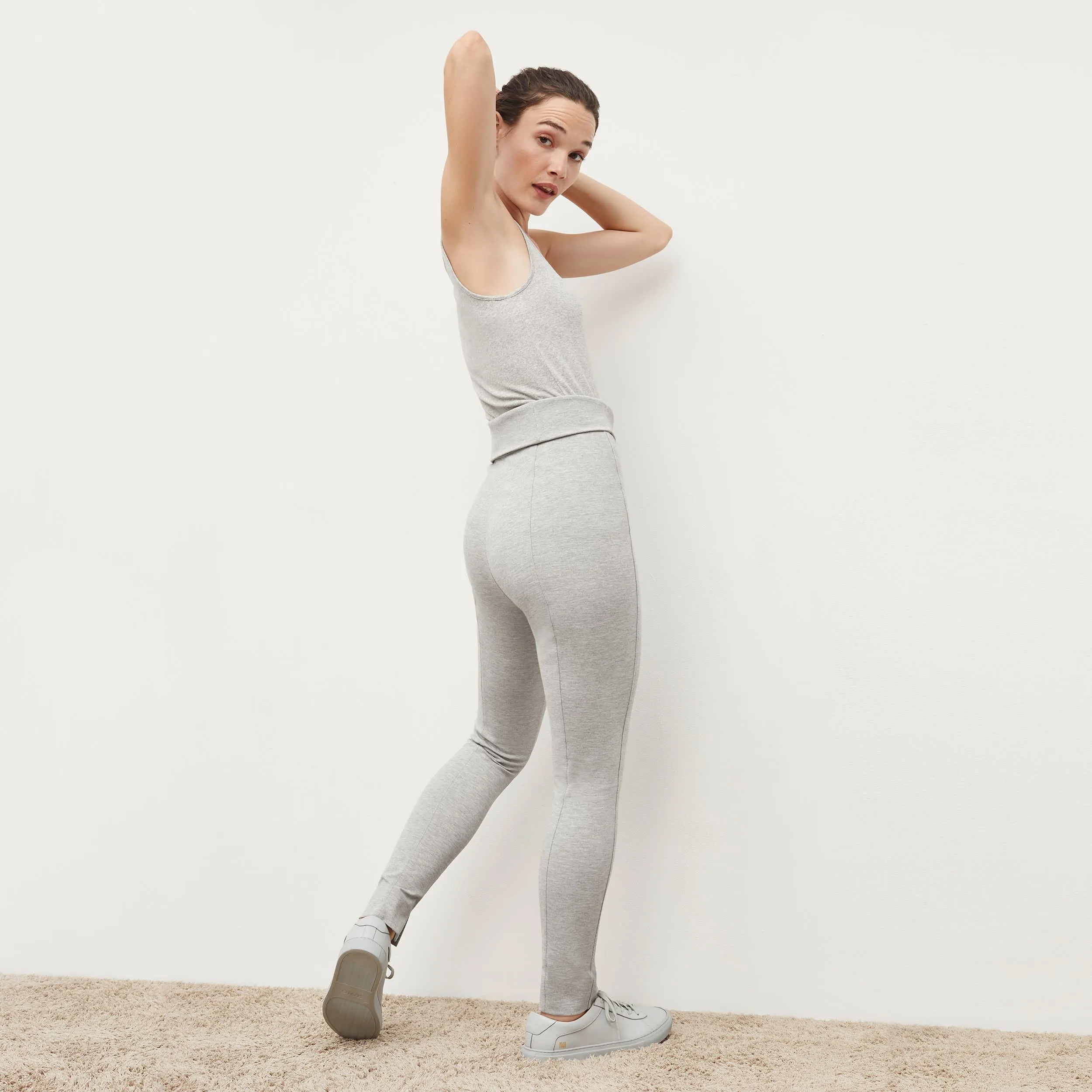 Low Impact Manufacturing Odor Eliminating Silver Ion Stella Legging - Washable Ponte :: Gray Melange