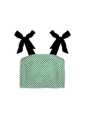 Pillar Top - Emerald Checkerboard Shimmer Sustainable Production Methods