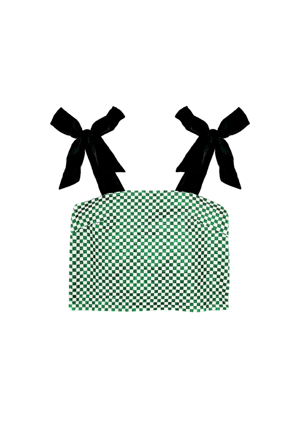 Pillar Top - Emerald Checkerboard Shimmer Sustainable Production Methods