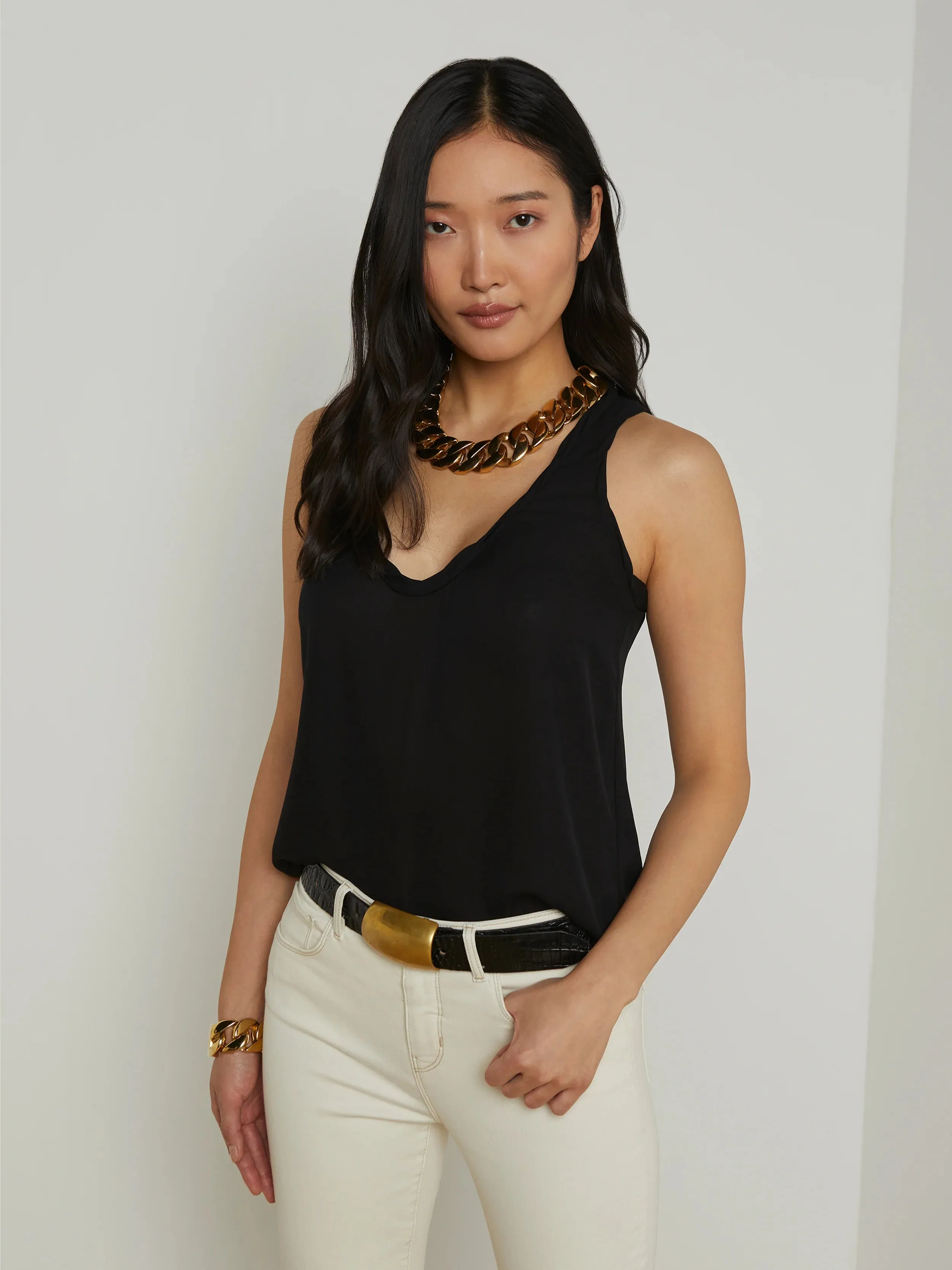 NonIrritating L'AGENCE TRIXI TWISTED BAND TANK