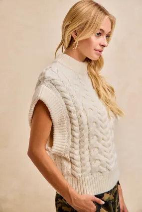 IT4898-01 | CABLE SWEATER VEST WITH WIDE BANDED Casual Design