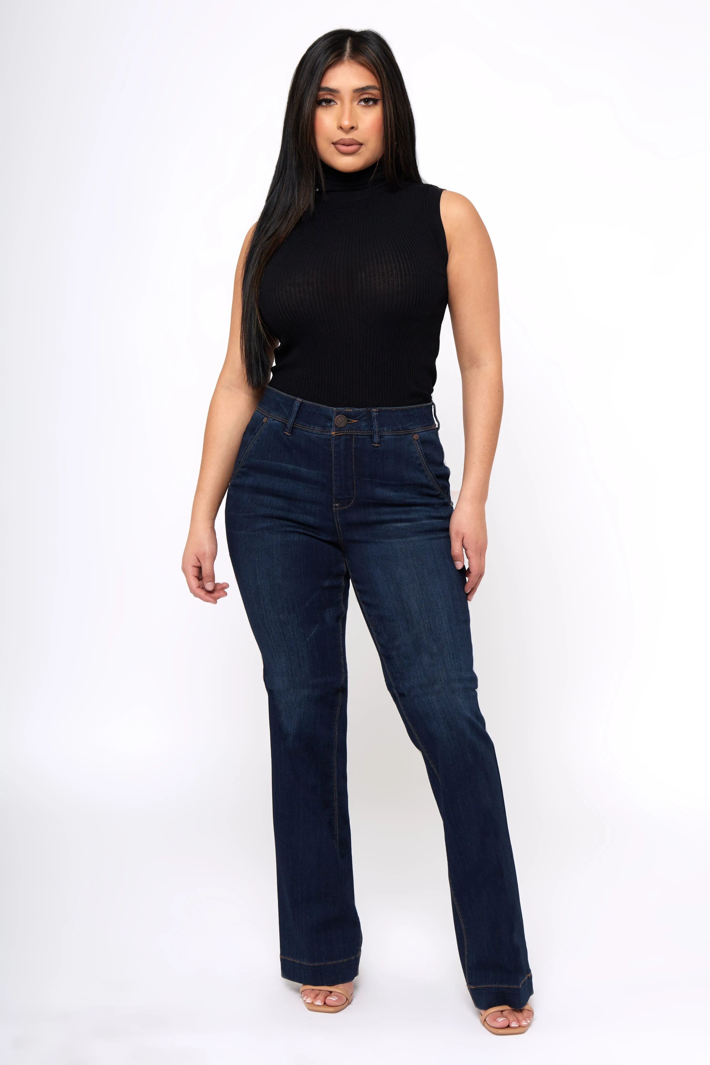 Flexible Material Casual Office Oh So 90's - Flare Trousers