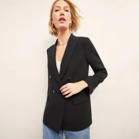 EcoFriendly Dye Soft Touch Lining O'Hara Boyfriend Blazer - Everyday Crepe :: Black