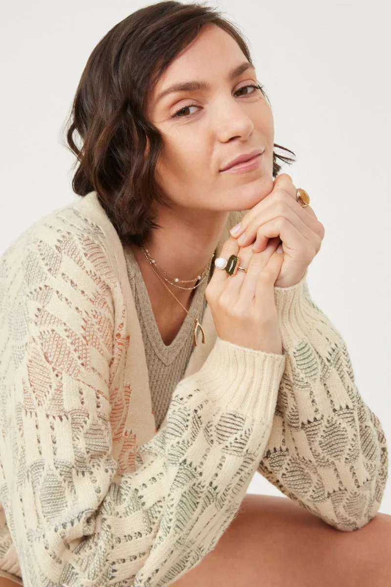 Chill Look Adventure Day Look Ombre Checkered Cropped Button Cardigan