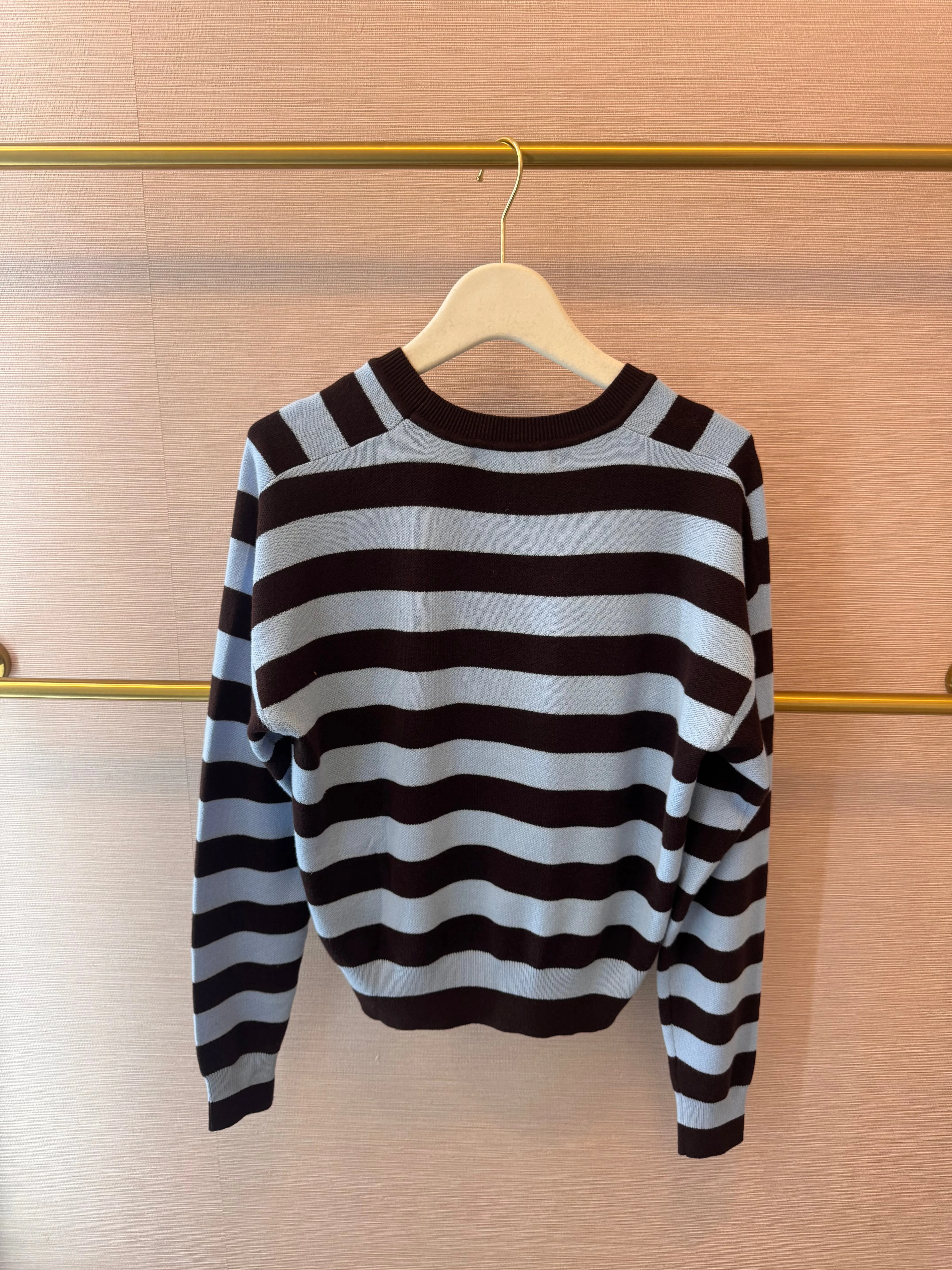 Breathable mesh panel ONE GREY DAY WARWICK STRIPED PULLOVER