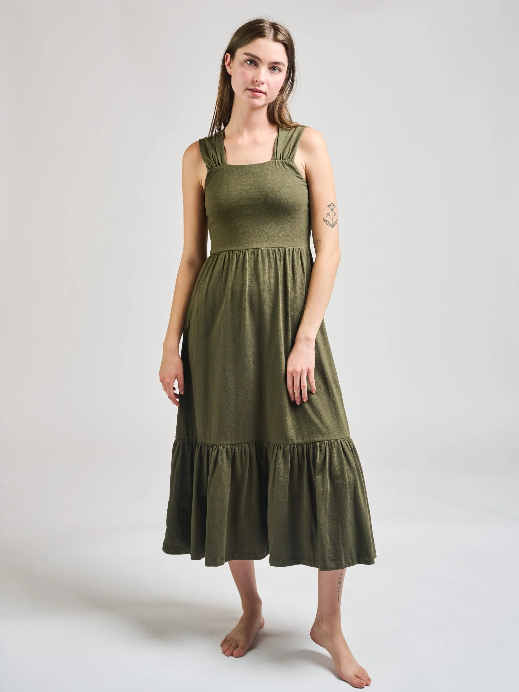 Noise Reducing Fabric Treatment Opal Dress - Olive