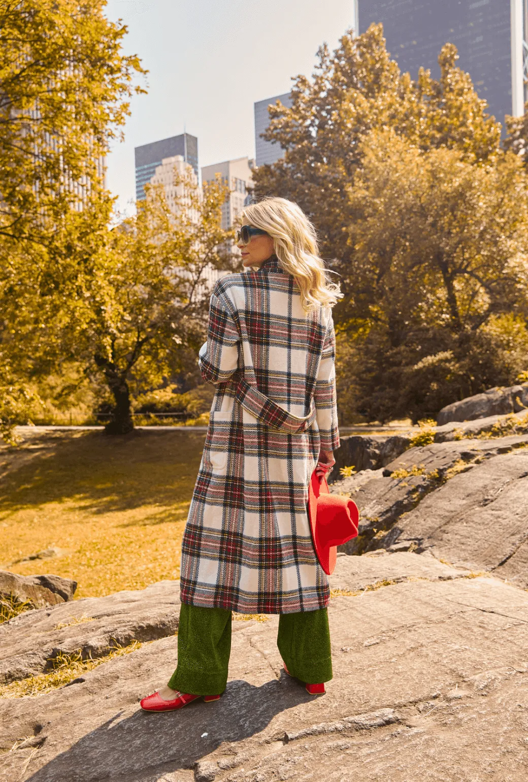 Open Car Coat - Dress Stewart Plaid Autumn Layers