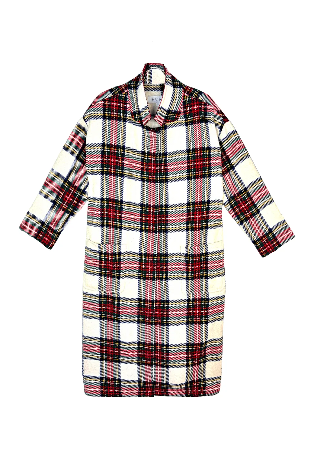 Subtle Color Tone Open Car Coat - Dress Stewart Plaid