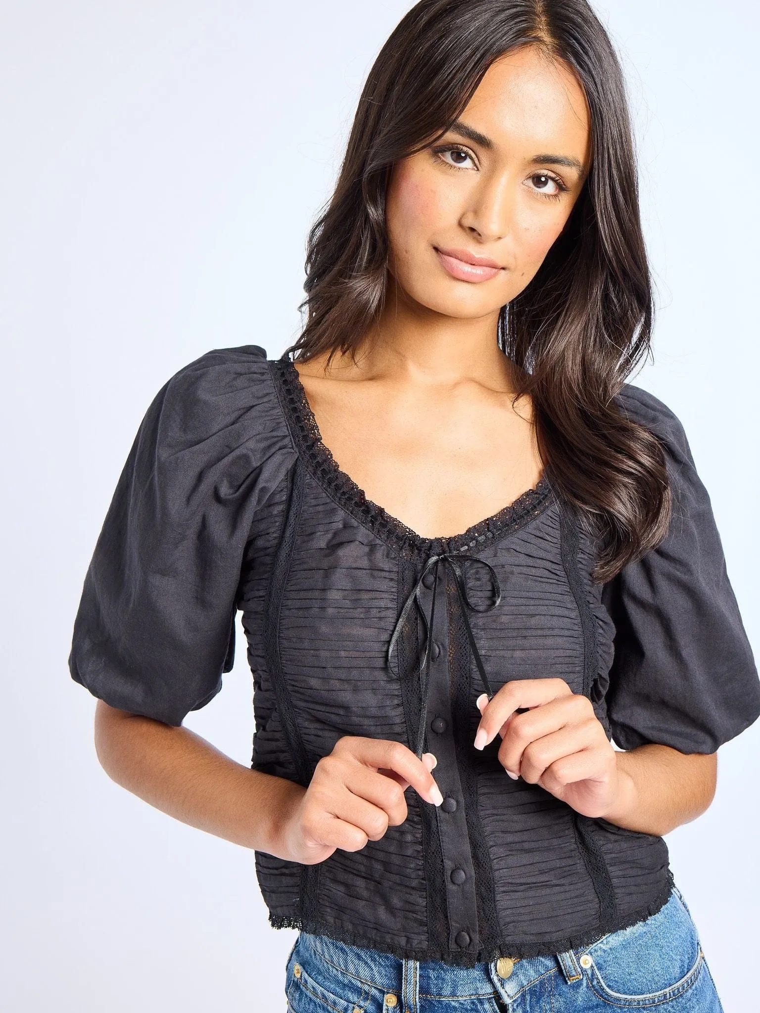 Ophelia Top in Black Hypoallergenic fabric