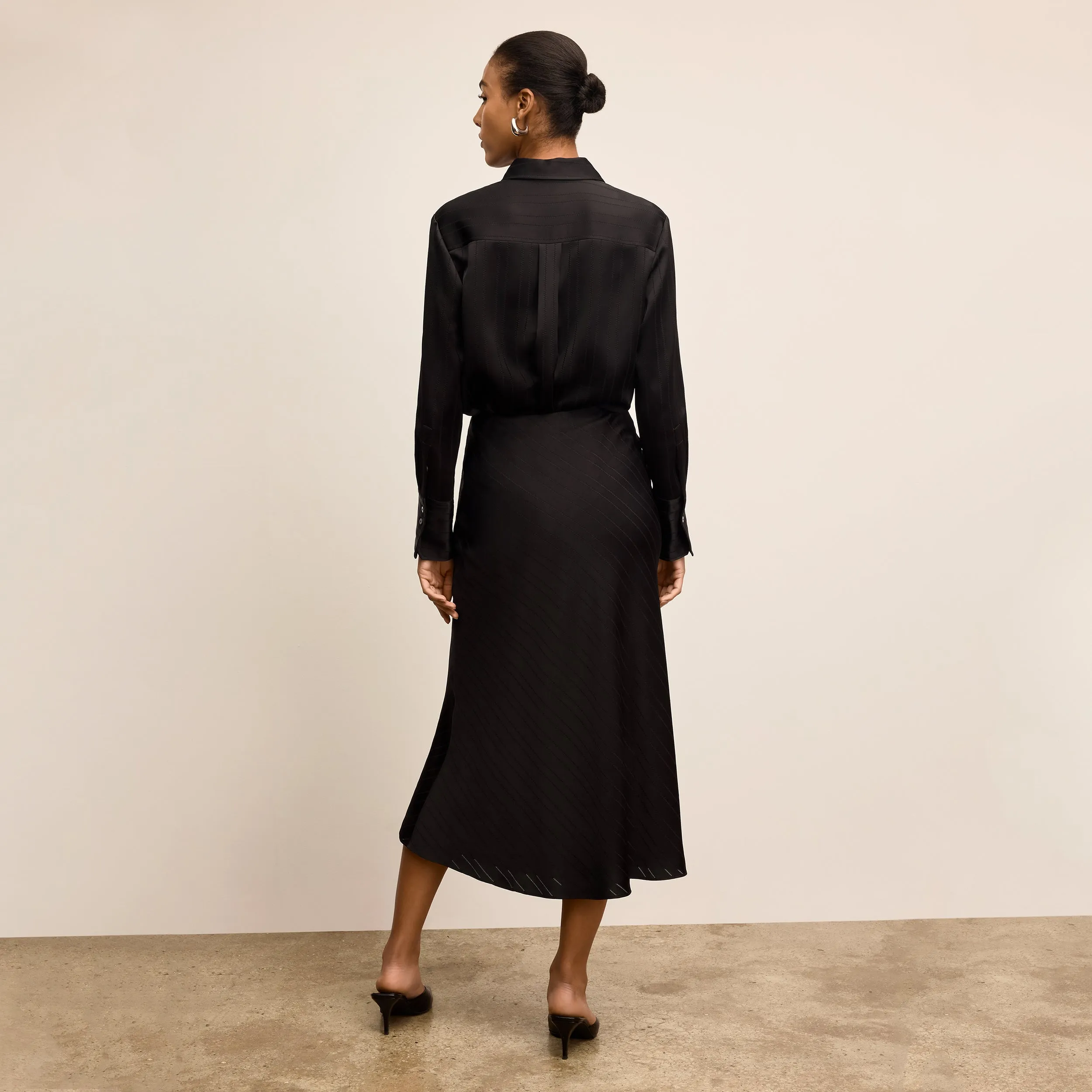 Orchard Slip Skirt - Luxe Pointelle :: Black Cool Tone Winter Layering