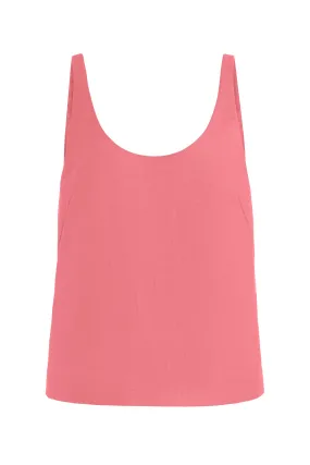 AllPurpose Design FeatherlightConstruction Muriel Tank Top in Watermelon Silk Virgin Wool