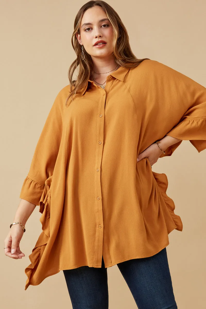 Oversized Flowy Sleeve Button Up Shirt Trendy Look MinimalistAesthetic