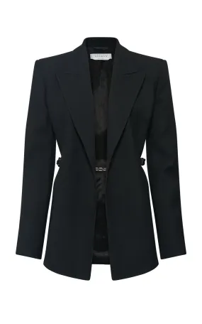 Epona Chain Blazer in Black Recycled Virgin Wool All-Purpose MinimalistAesthetic