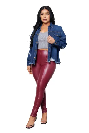 Seasonal Trend ReflectiveDetails Oversized Shacket