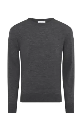 Palco Knit Sweater in Charcoal Merino Wool WideNeckline Odor Resistant