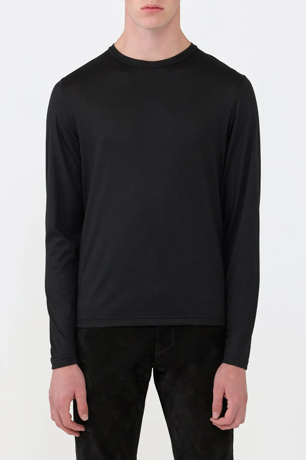 Owen Long Sleeve T-Shirt in Black Cashmere NonRestrictive Cut