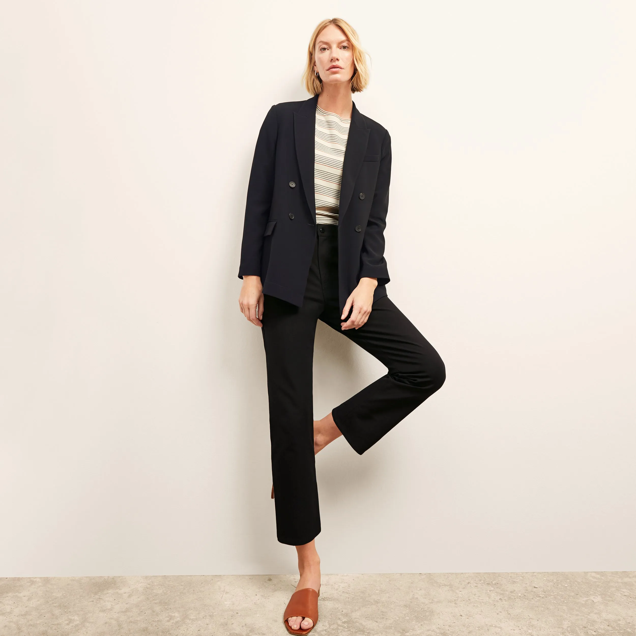 Owen T-Shirt - Organic Pima Cotton :: Signature Stripe Flattering Drape UltraFineMesh