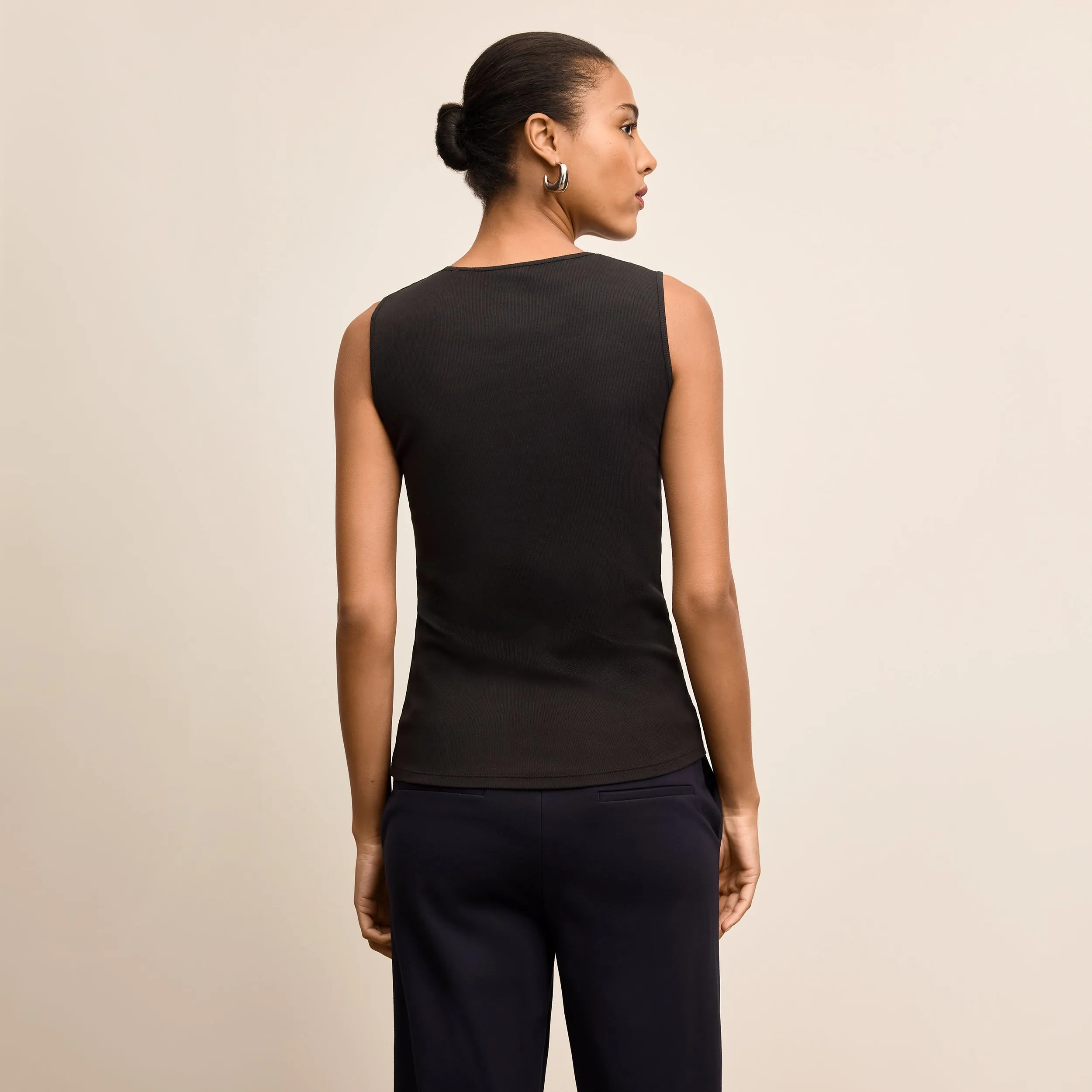 Long Lasting Color Paige Tank - Organic Ribbed Pima Cotton :: Black