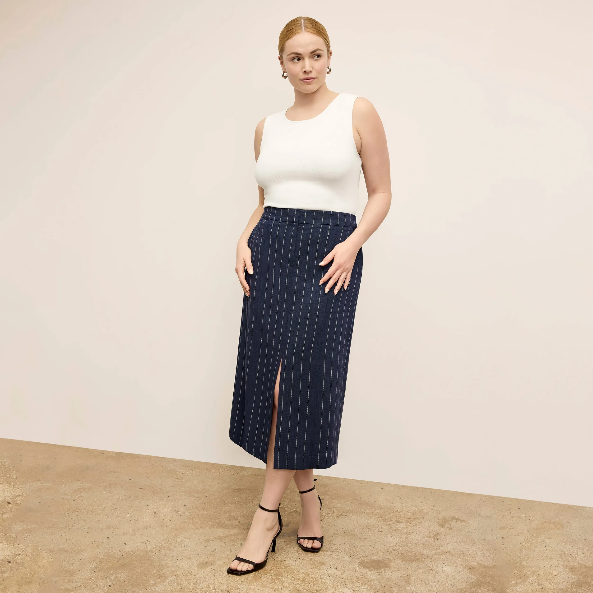 MultiPocket Design Ribbed Hemline Paige Tank - Organic Ribbed Pima Cotton :: Ivory