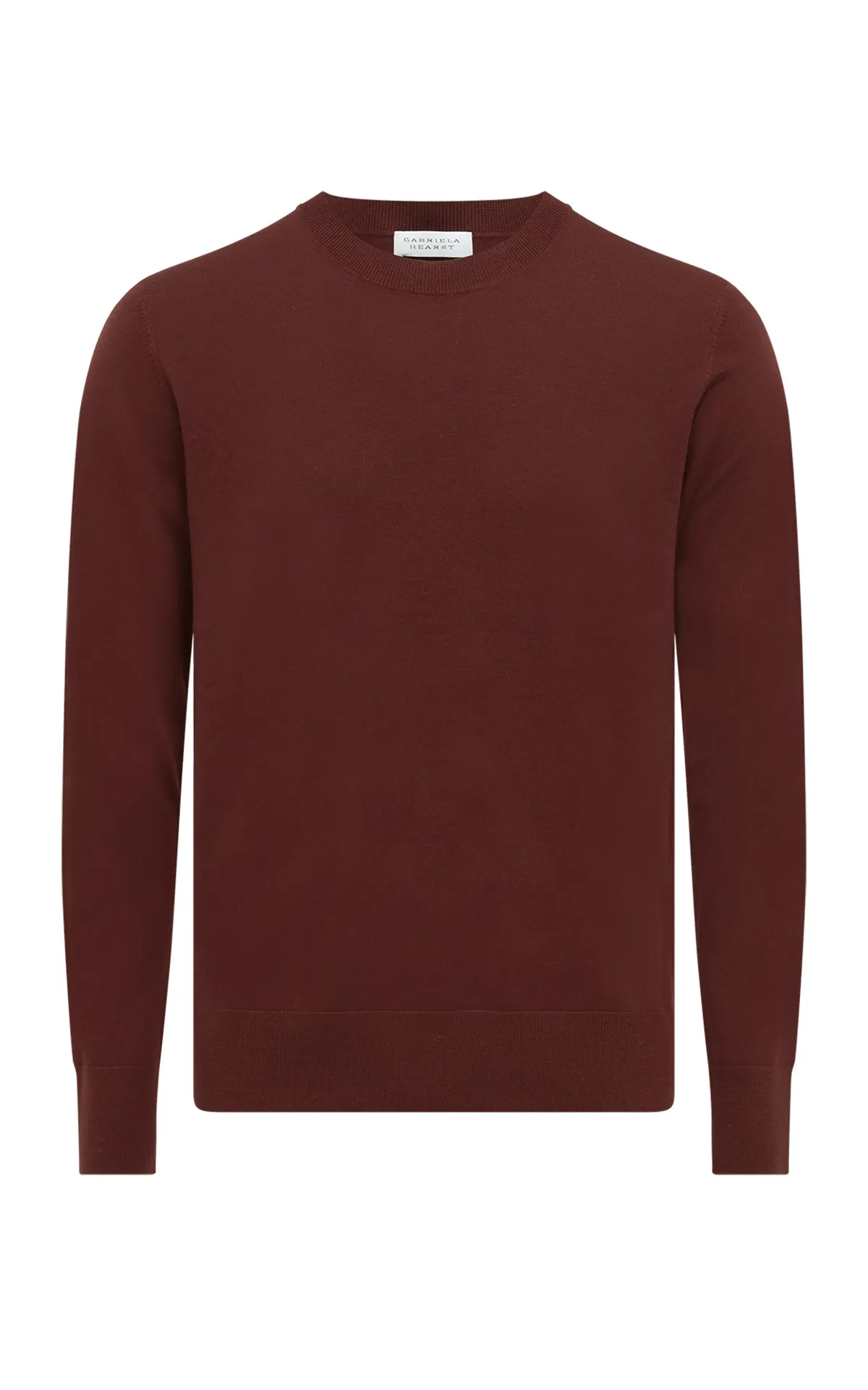 Palco Knit Sweater in Burnt Sienna Merino Wool Compact Knit Technique Weekend Style