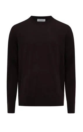 Stay Warm Palco Knit Sweater in Chocolate Merino Wool