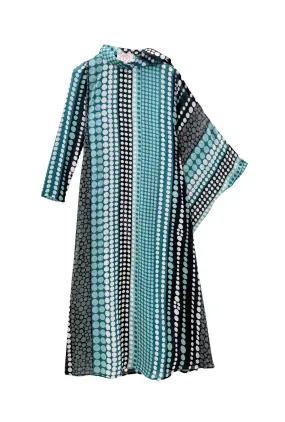 Palm Canyon Kaftan - Aqua & Black Dot FlexibleCuffs