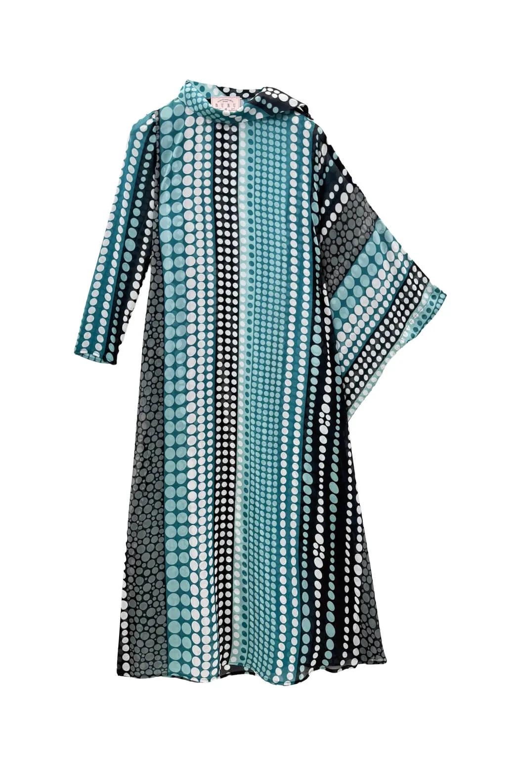 Palm Canyon Kaftan - Aqua & Black Dot FlexibleCuffs
