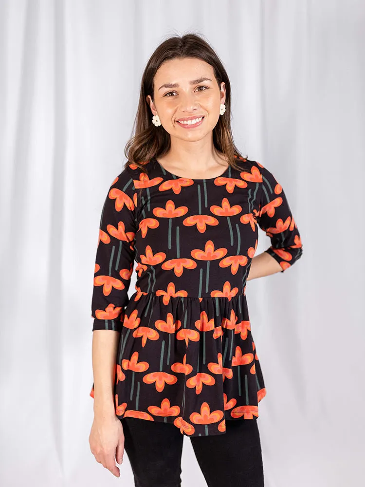 Paloma Top - Mod Daisy Poppy Hypoallergenic Lining