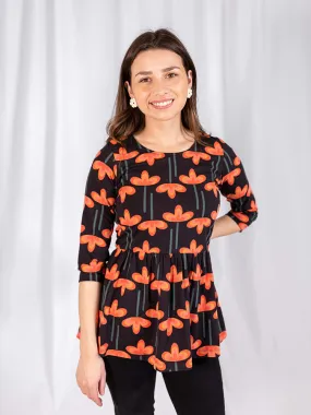 ContrastStitching Paloma Top - Mod Daisy Poppy