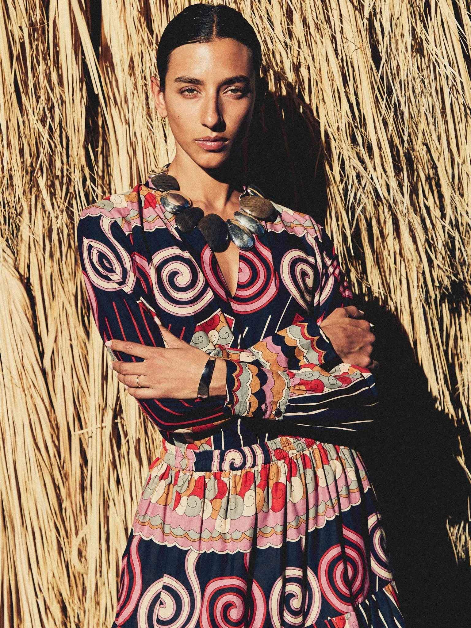 Ventilated Slits Collector??s Item Paola Skirt in Maar Print