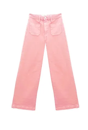Patch Pocket Jeans - Rose Laser Cut Edges