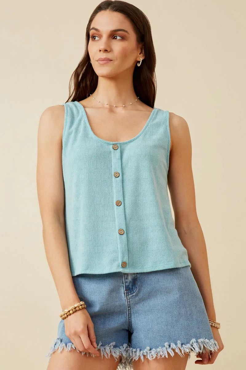 LayeredPanel Patterned Button Detail Knit Tank