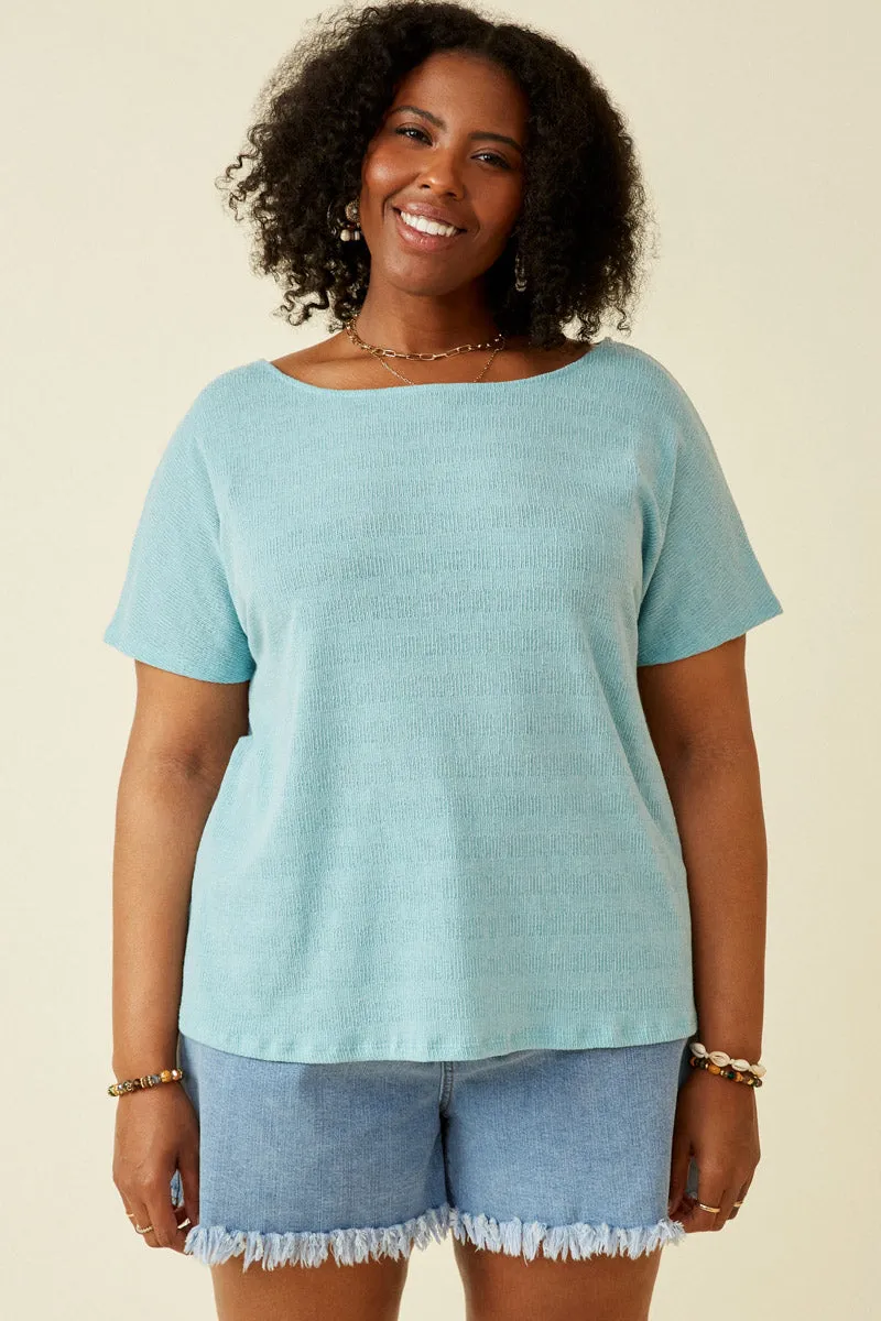 Patterned Reversed V Neck Knit Top TaglessLabel