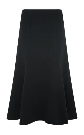 Patterson Midi Skirt in Black Double-Face Recycled Cashmere Quick Release Fasteners Variable Tension Adjustment