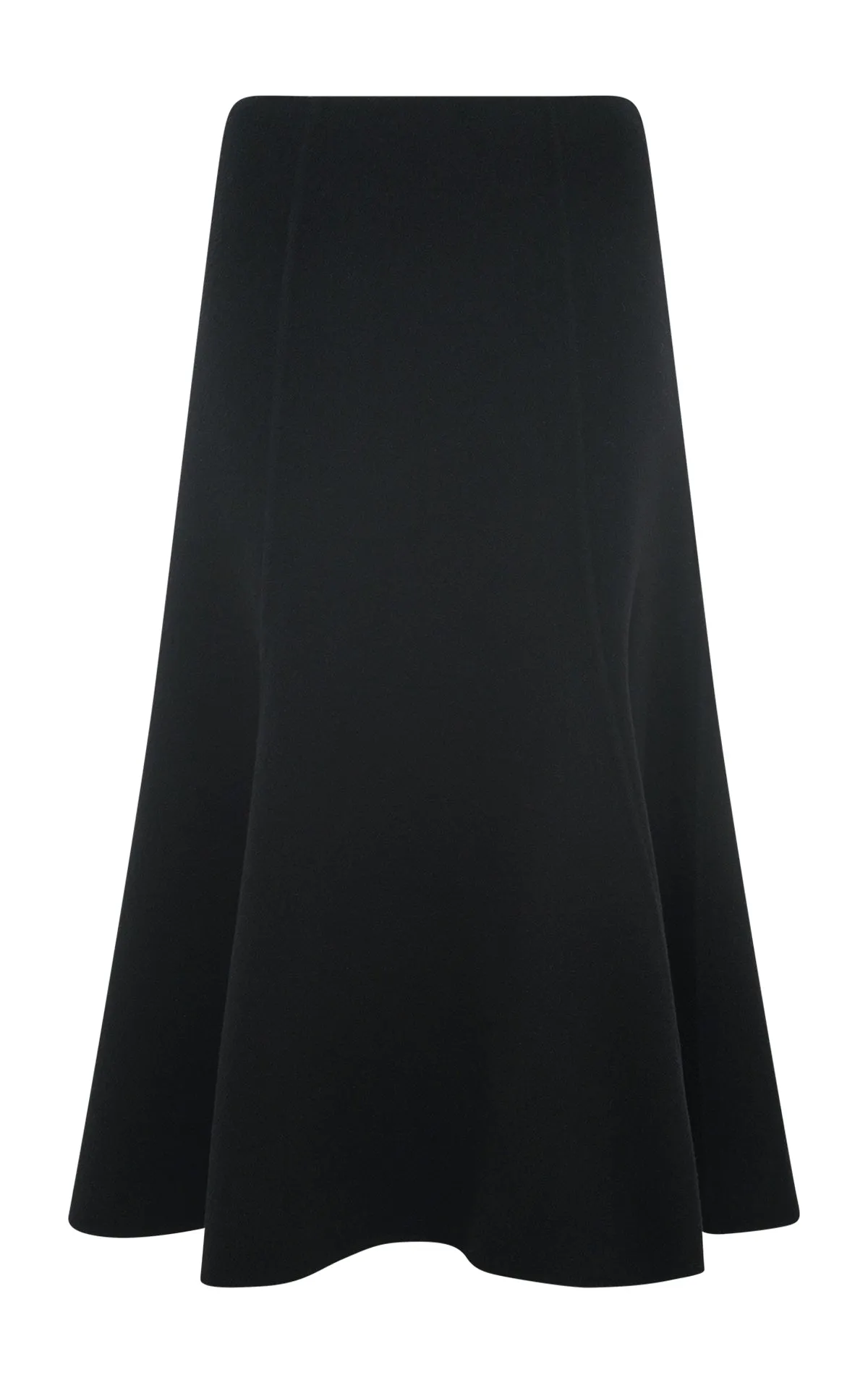 Patterson Midi Skirt in Black Double-Face Recycled Cashmere Quick Release Fasteners Variable Tension Adjustment