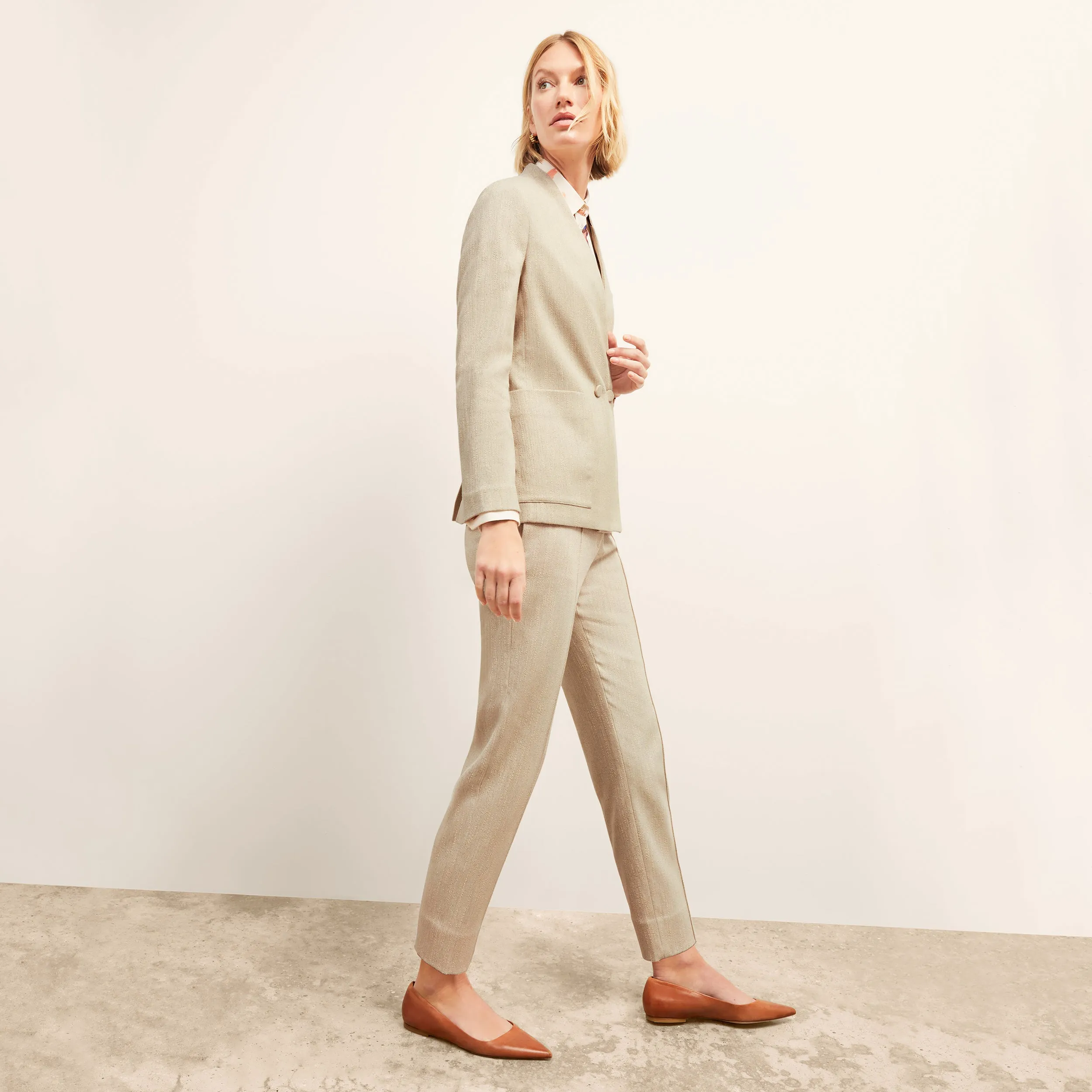 Comfy Layer Pearl Pant - Cotton Tweed :: Ivory