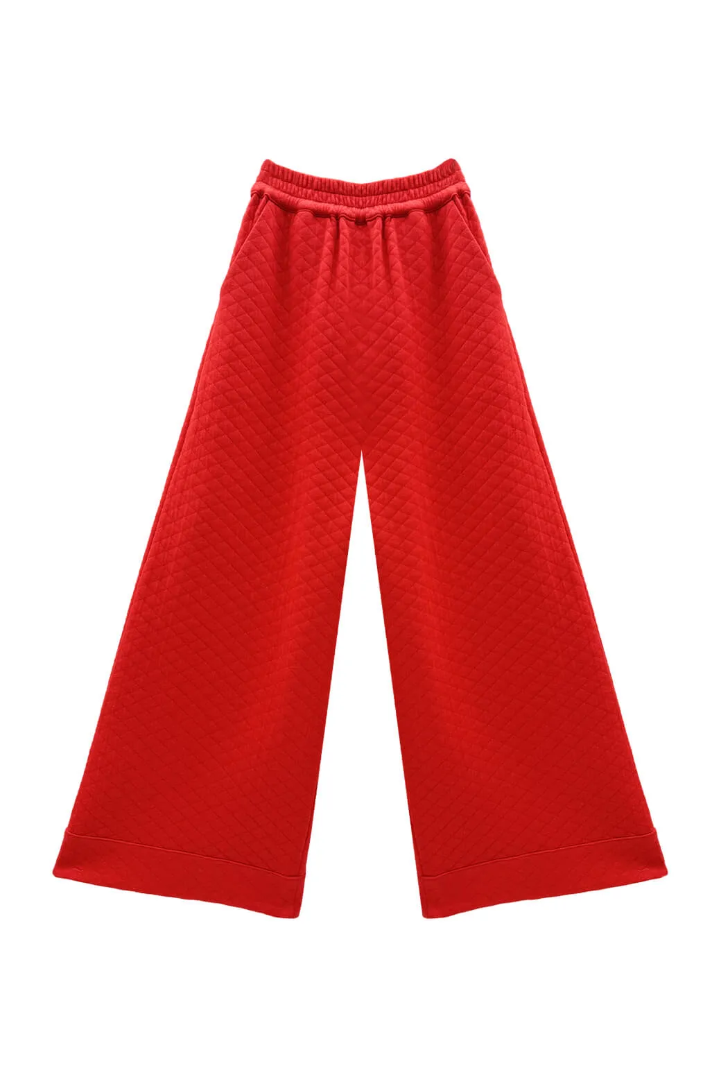 Breathable mesh panel Buru x Val Wide Leg Knit Trouser 2.0 - Rouge Quilted Knit