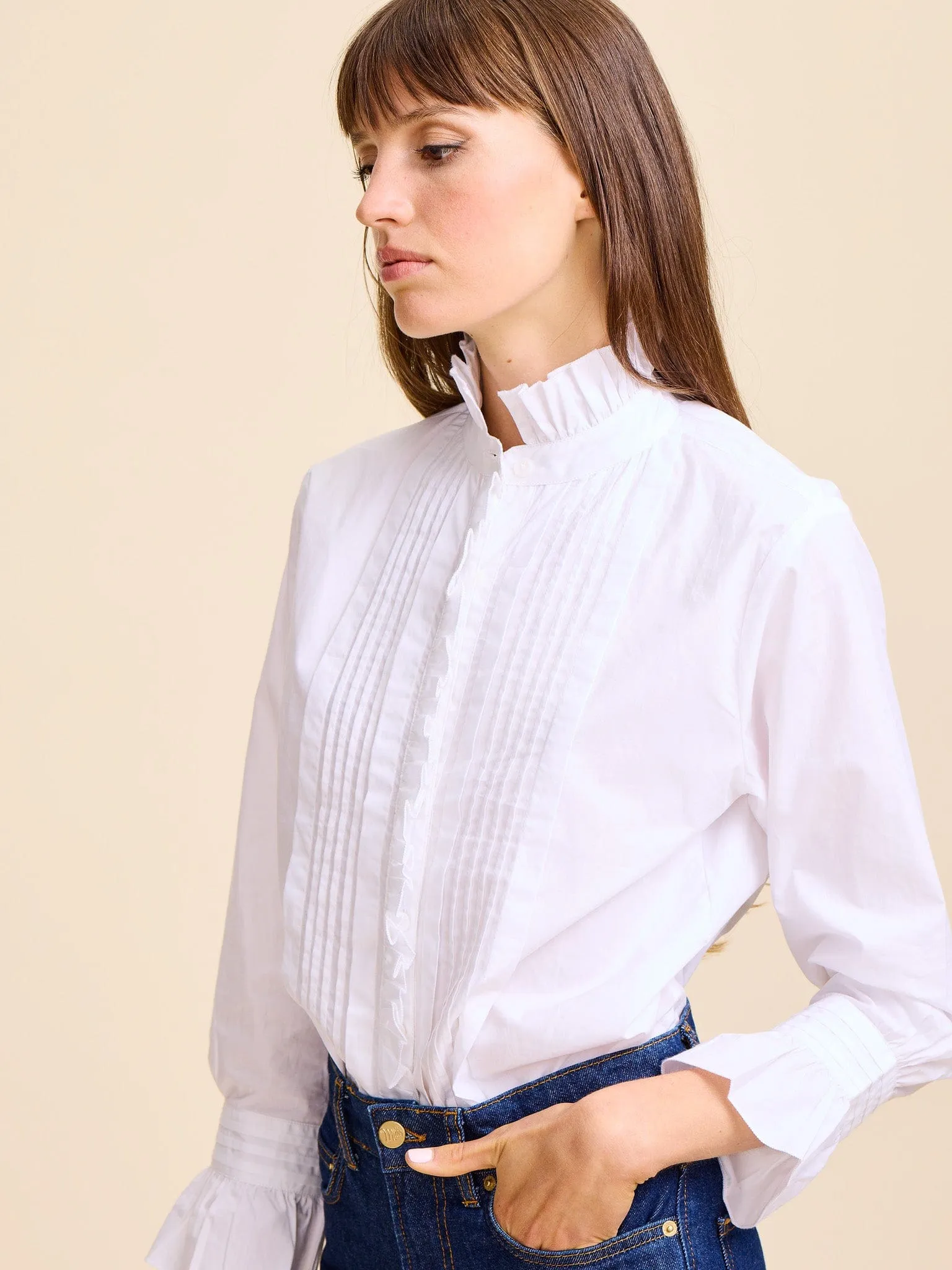 Phoebe Top in White Relaxed Top