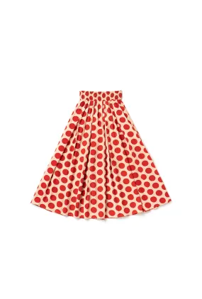 Tagless Labeling SAMPLE - Smocked Waist MIDI Skirt - Big Dot