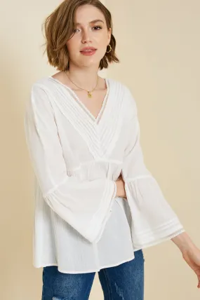 Pintuck Empire Waist Blouse Breathable Underarm Gussets Lightweight Thermal