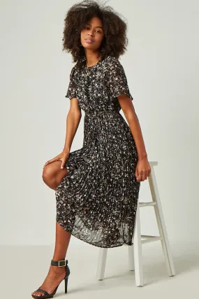 Pleated Floral Midi Dress Inner lining