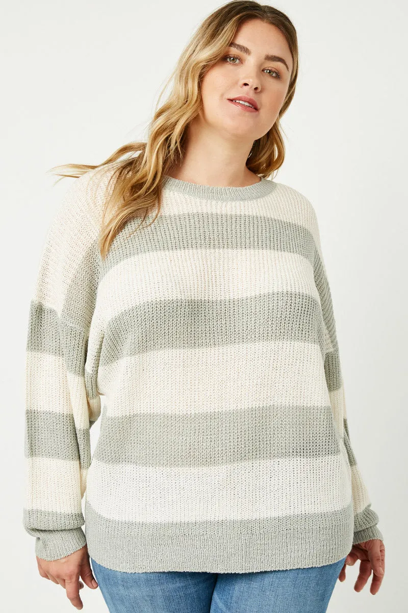 Mold Resistant Coating Striped Loose Knit Summer Sweater