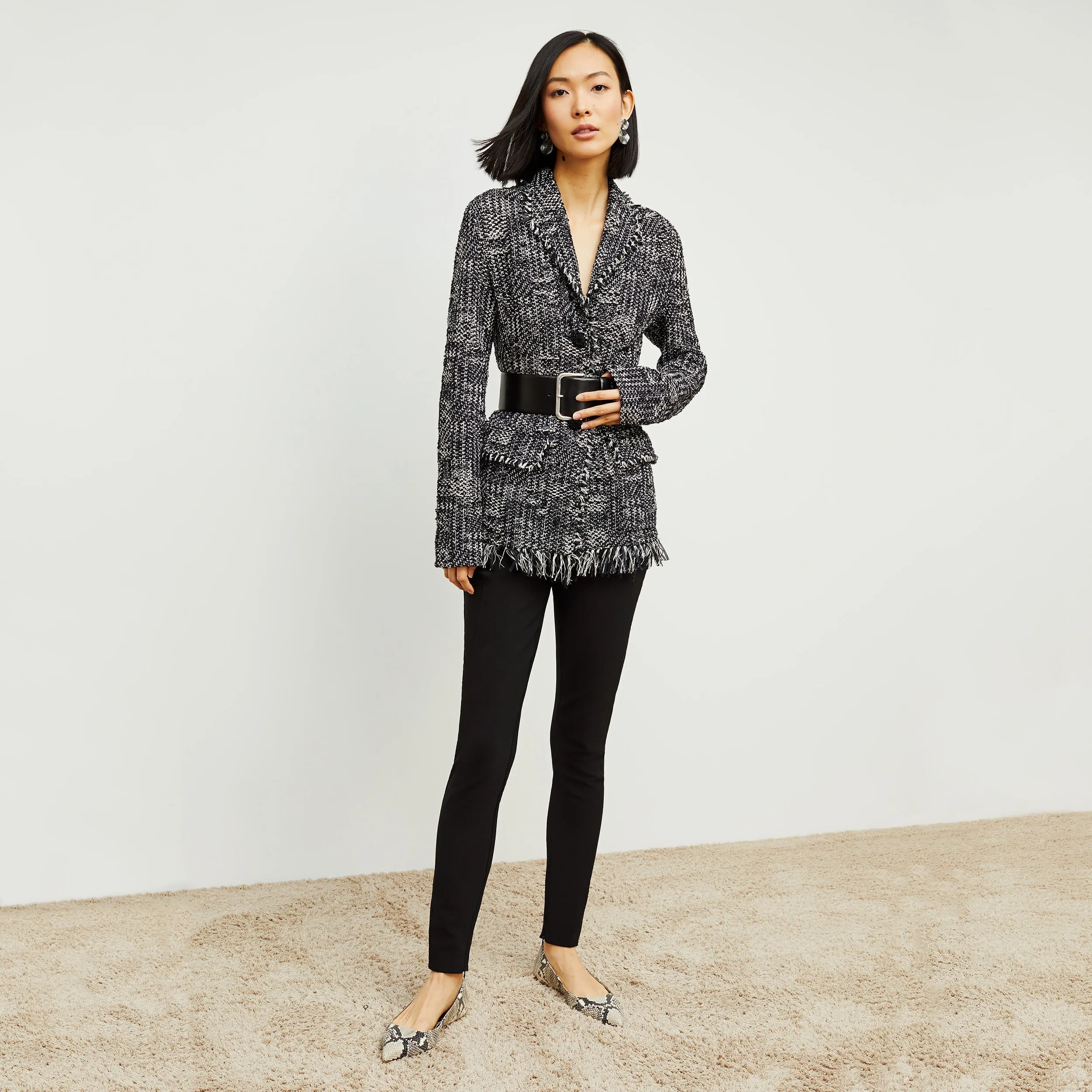 Porter Jacket - Interweave :: Black / White Button Down Collar