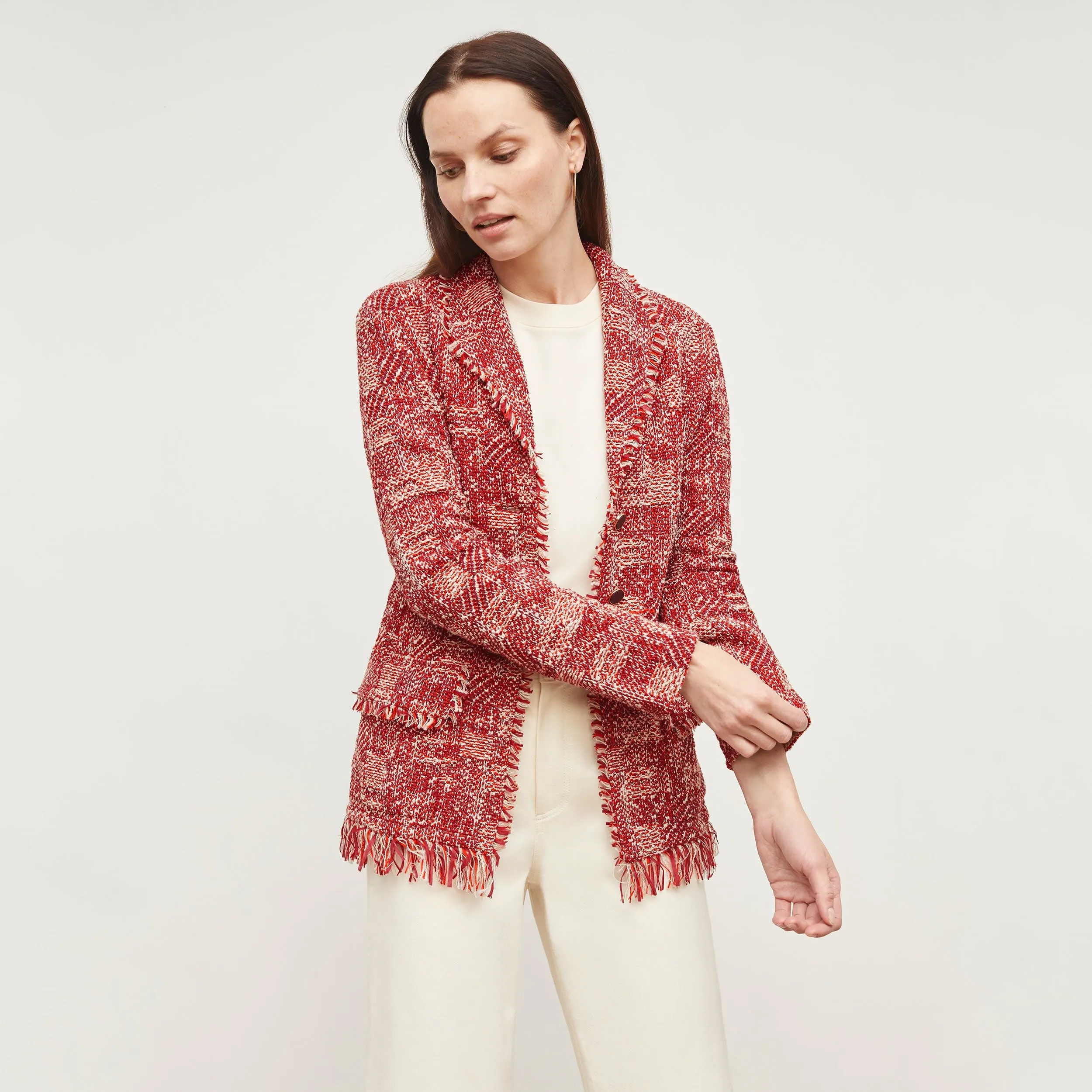 Unlined Design Abrasion Resistant Fabric Porter Jacket - Interweave :: Red Multi
