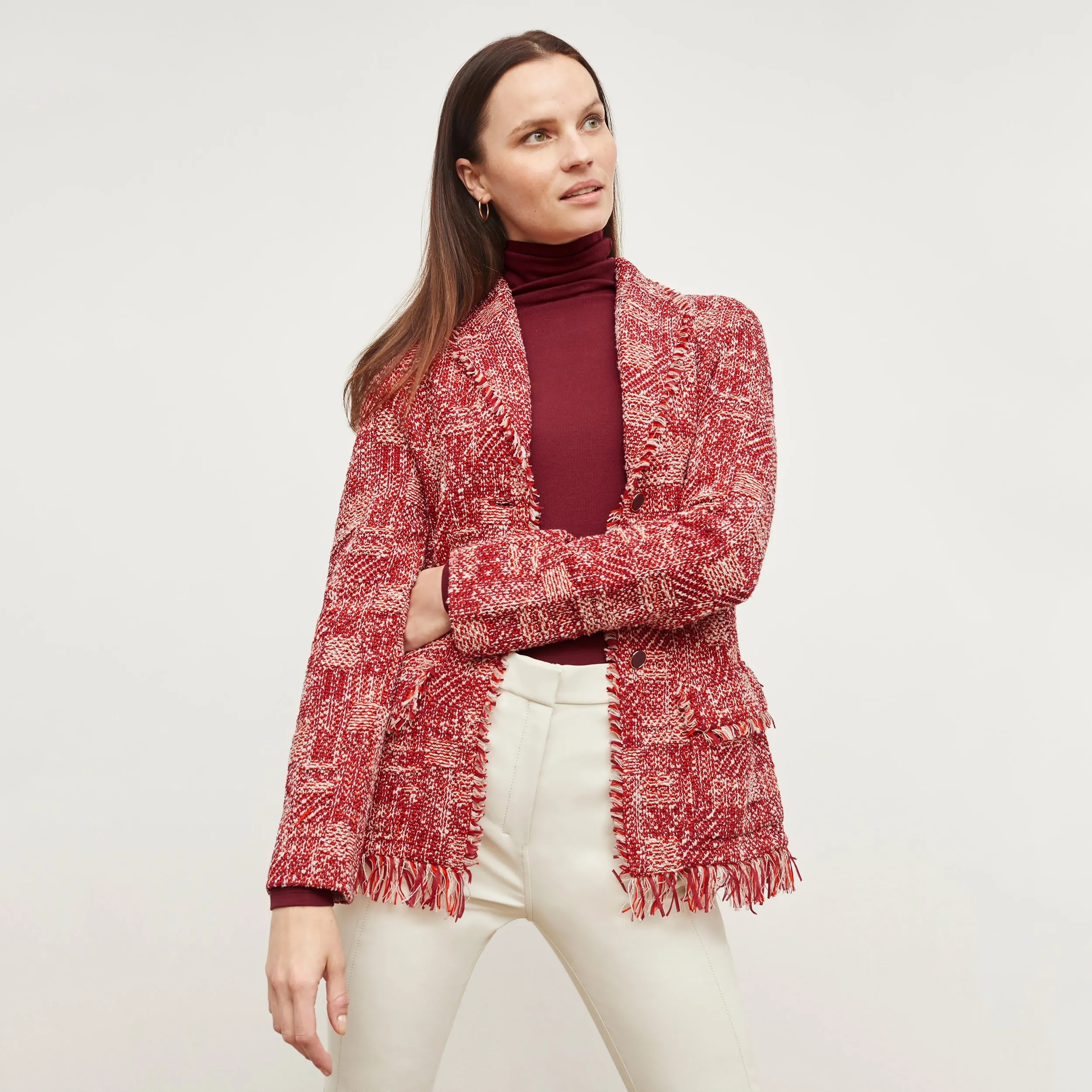 Porter Jacket - Interweave :: Red Multi Butter Soft Handfeel Relaxed Tank