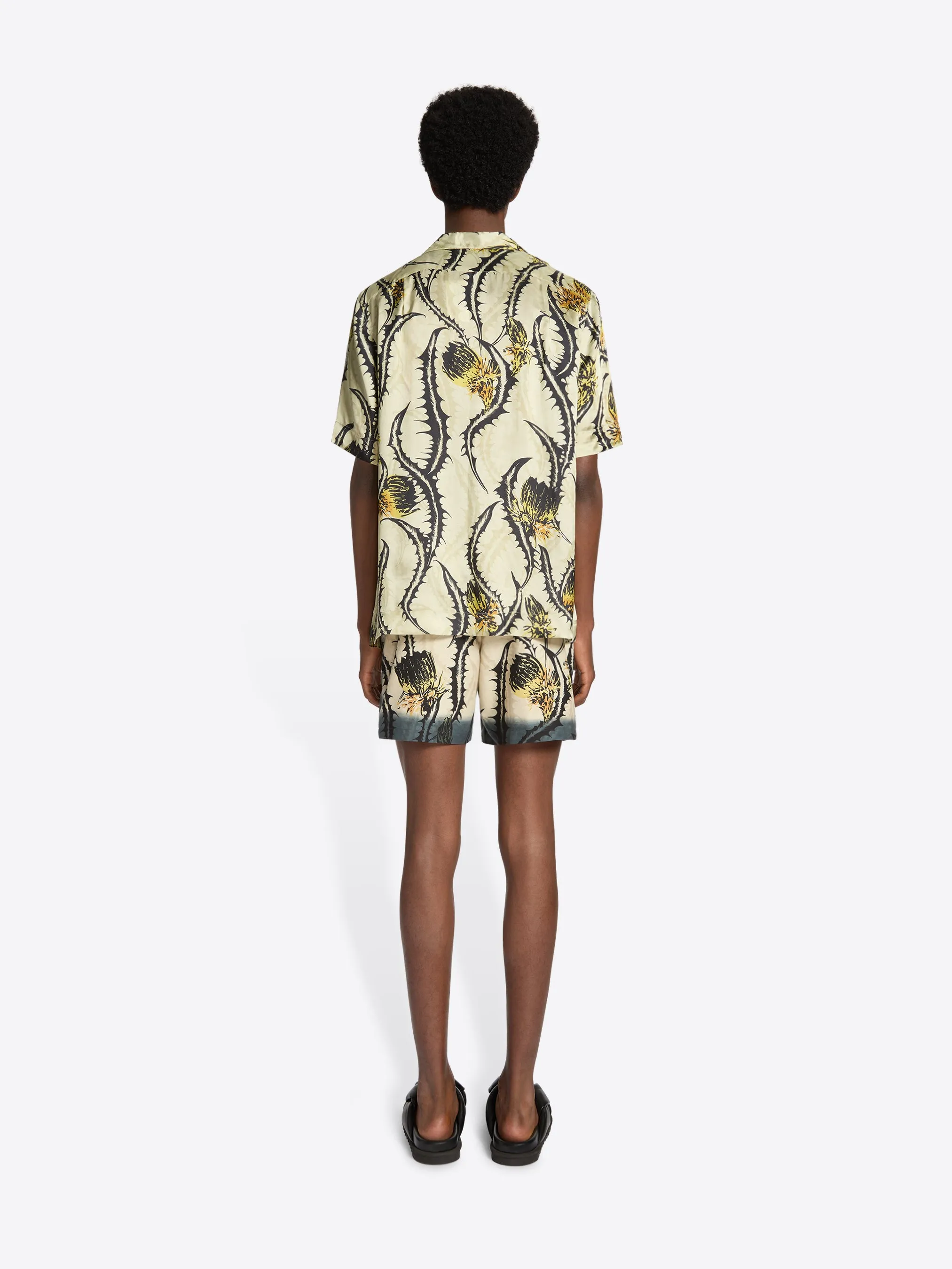 Adjustable Drawstrings Tension Dispersing Design Printed swim shorts