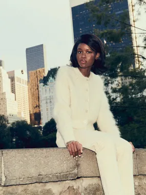 anti static coating Priscilla Cardigan in White